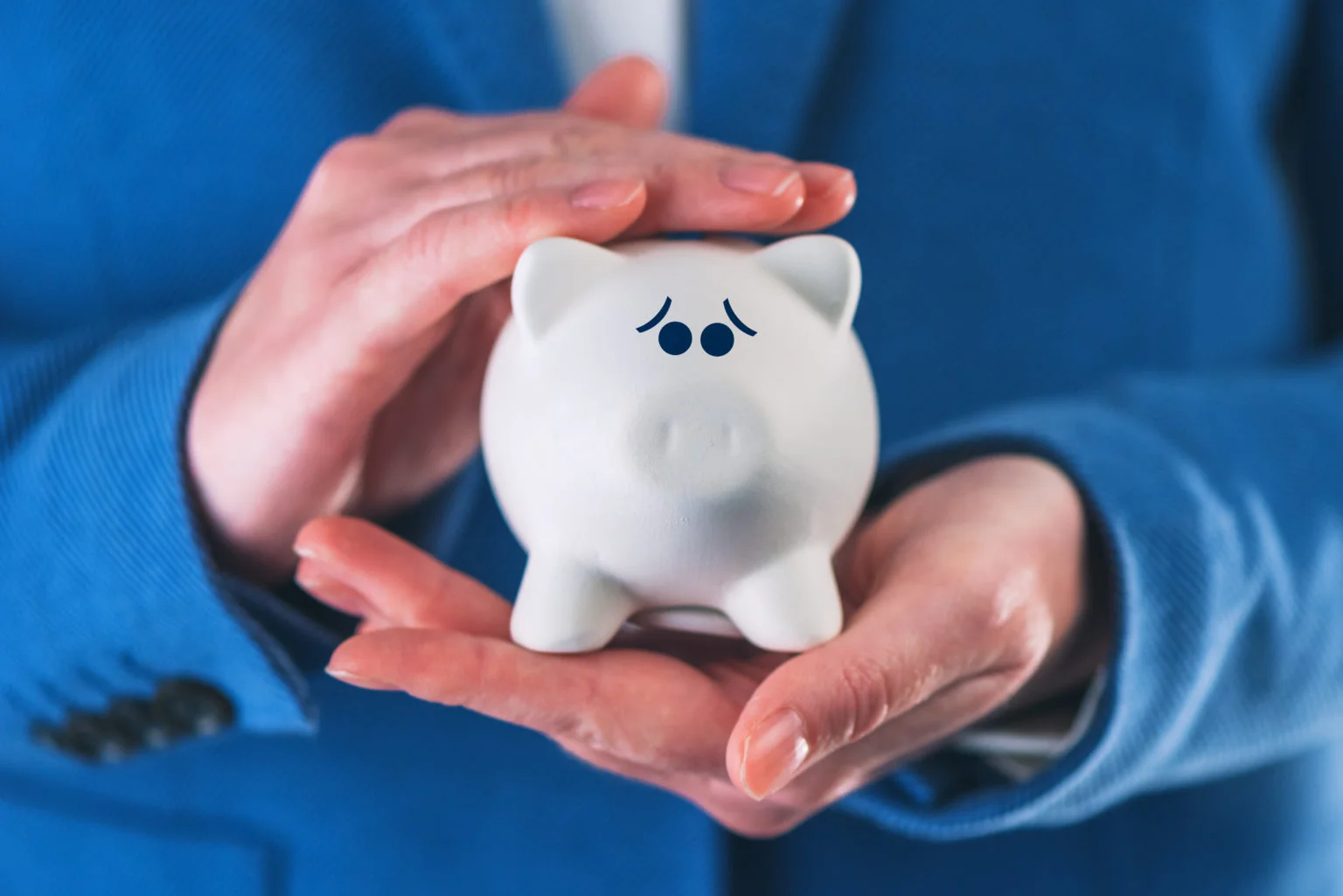 Worried piggy bank