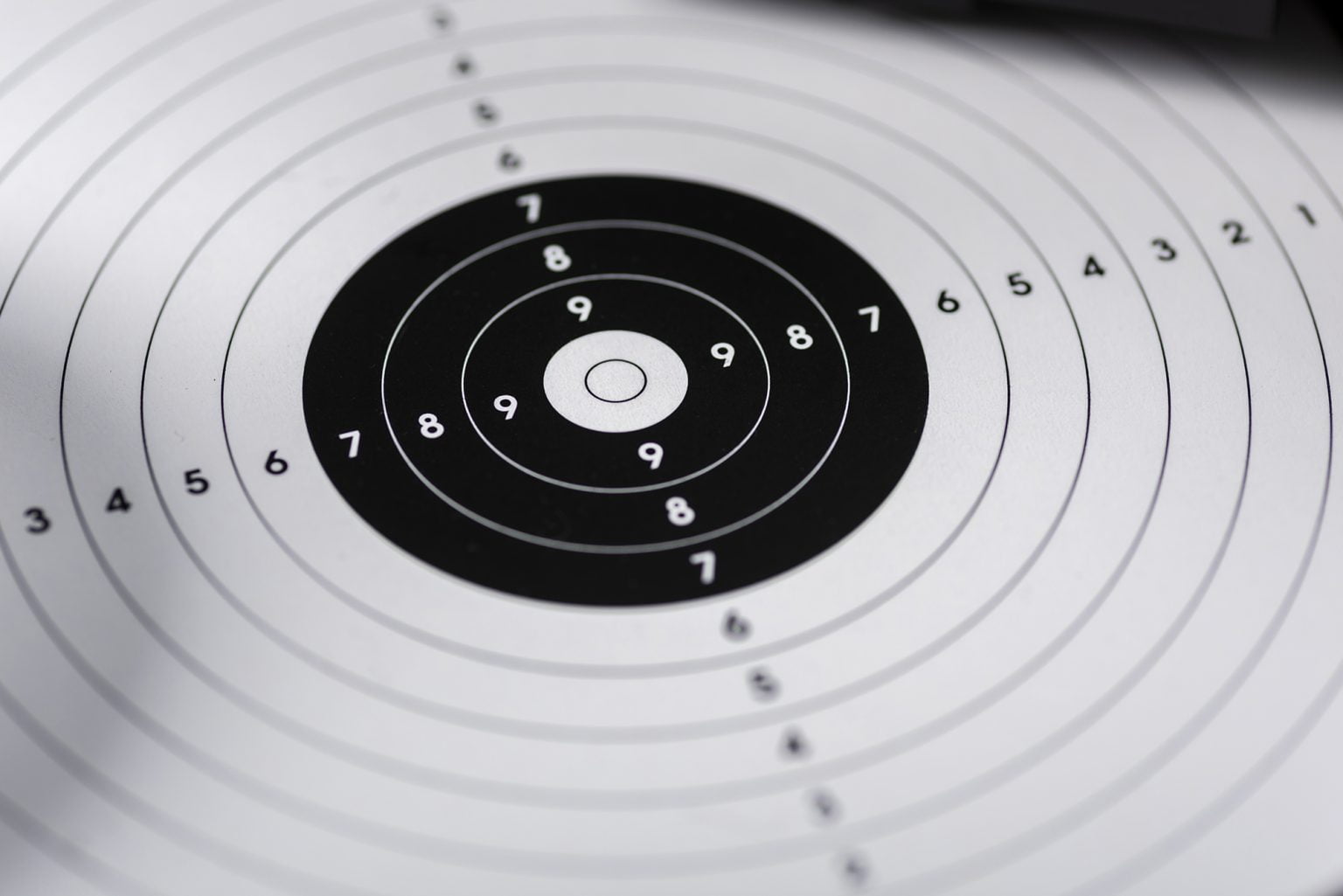 Close up a target with numbers