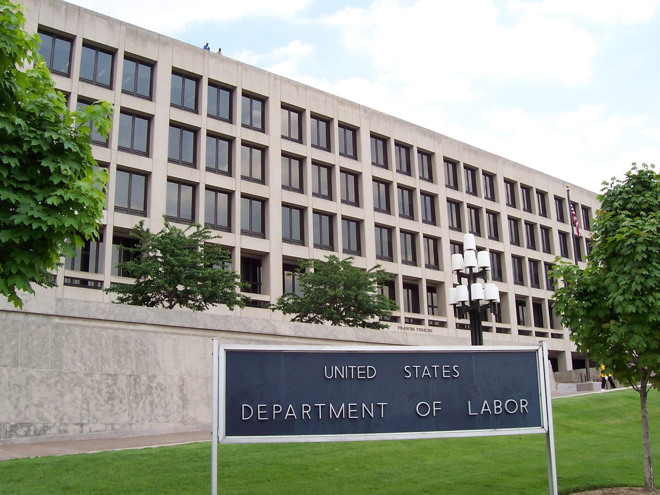 The Frances Perkins Building of the U.S. Department of Labor headquarters in Washington, D.C.