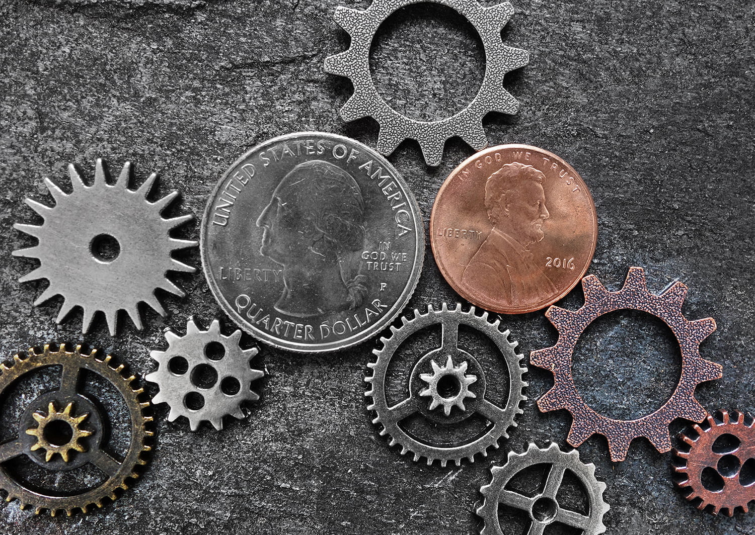 Coins and gears