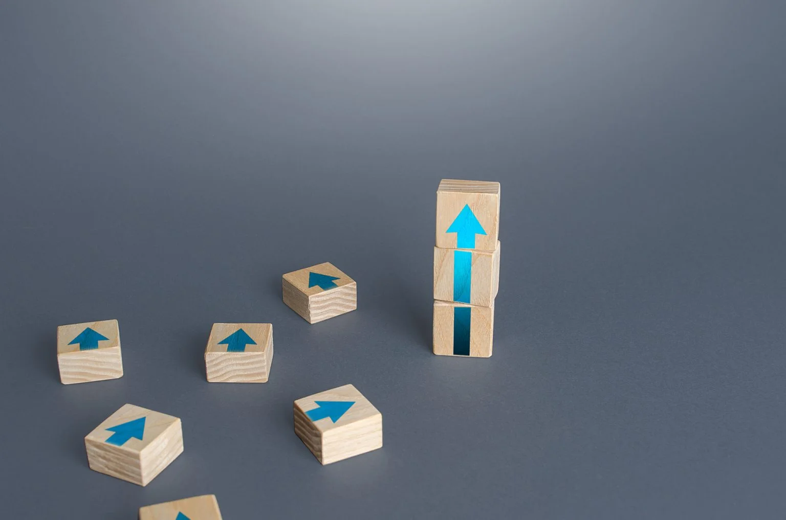 Block tower of arrows and extra blocks