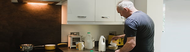 Old man in kitchen