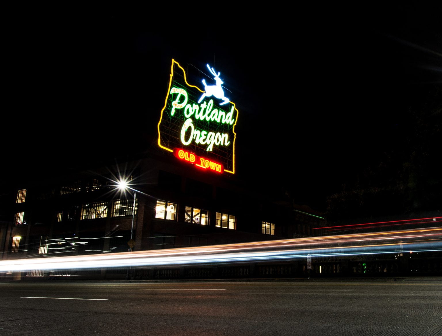 Portland, Oregon Old Town neon sign.