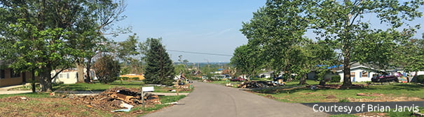 Photo of tornado damage in Beavercreek, OH