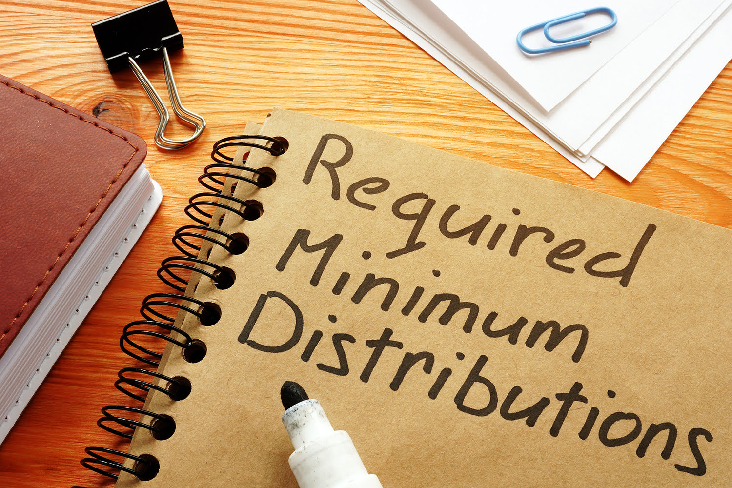 Required minimum distributions RMD phrase on the page
