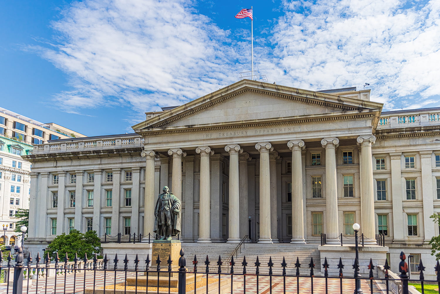 Treasury Department building in Washington, DC