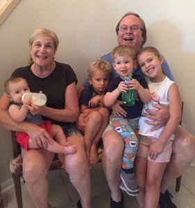 Grandparents Marc and Cathy Joseph with Grace (far left), Levi, Jackson, and Olivia. 