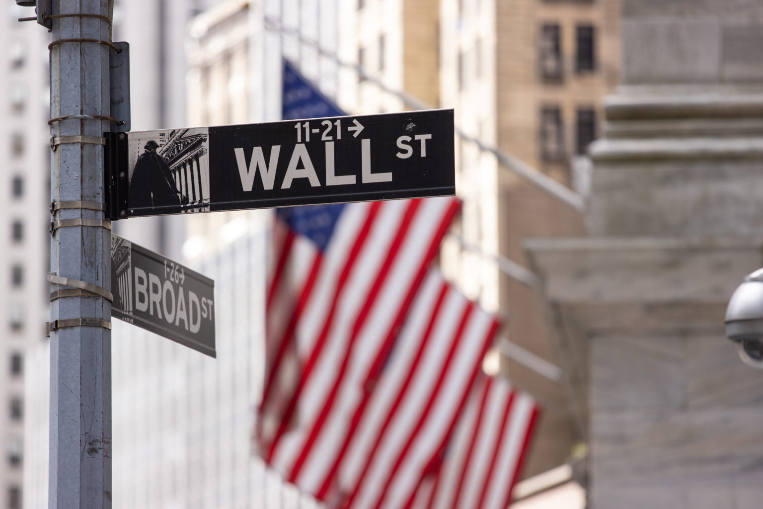 Wall Street street sign in New York City