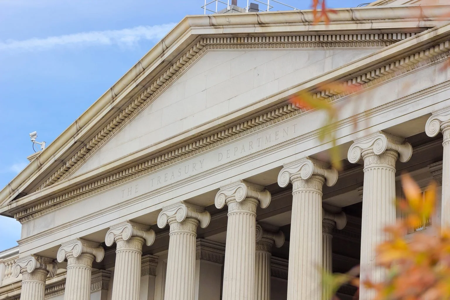 Southern Pediment & Portico of the Treasury Building, Washington DC