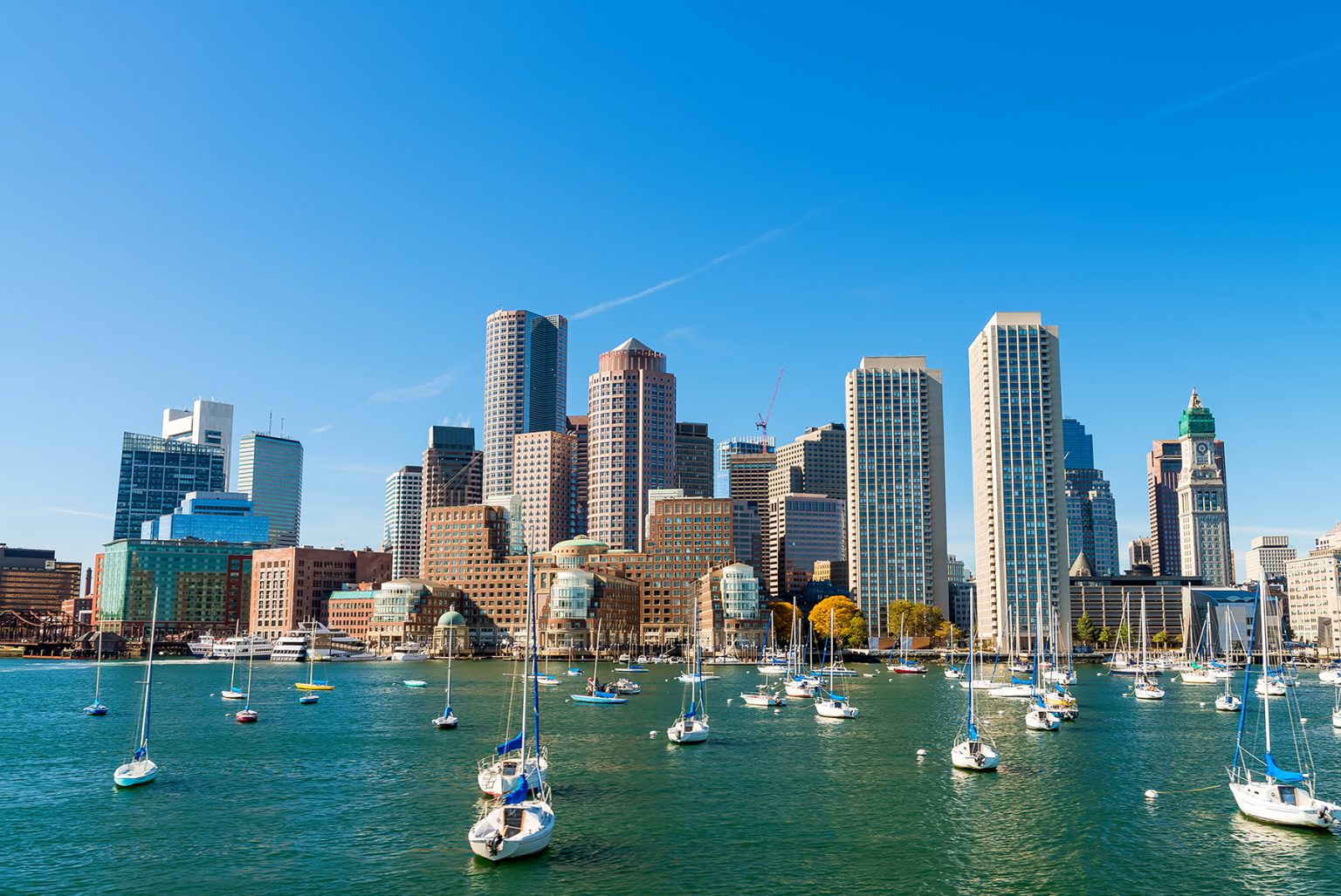 Boston, MA skyline from the harbor