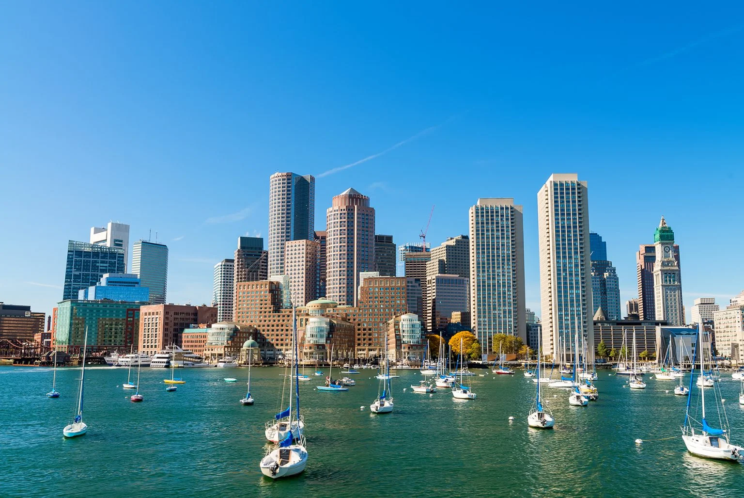 Boston, MA skyline from the harbor