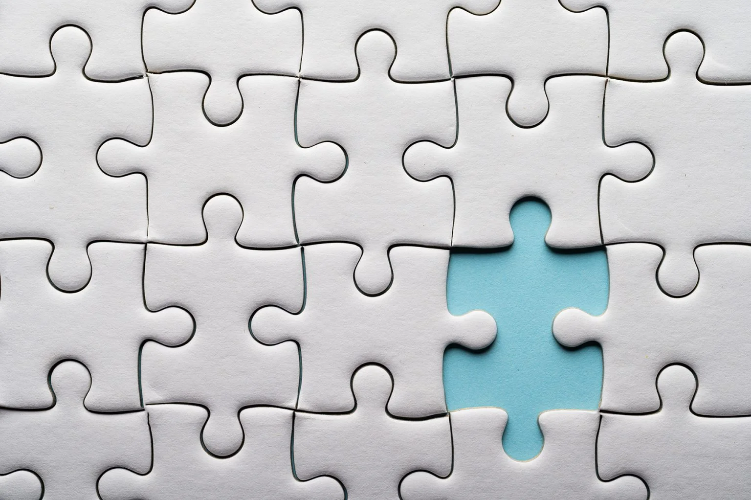 Jigsaw puzzle with missing piece