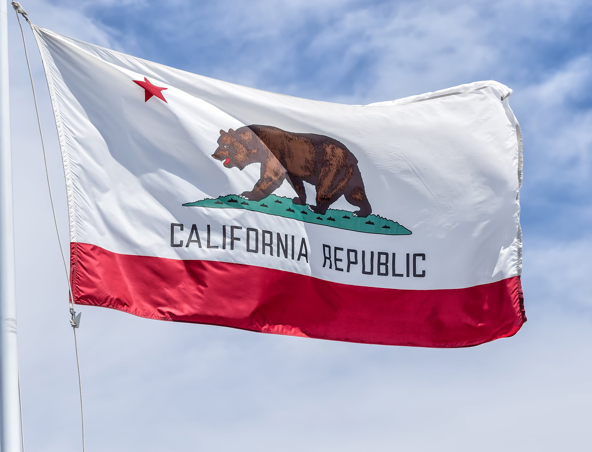 California State Flag on a sunny day