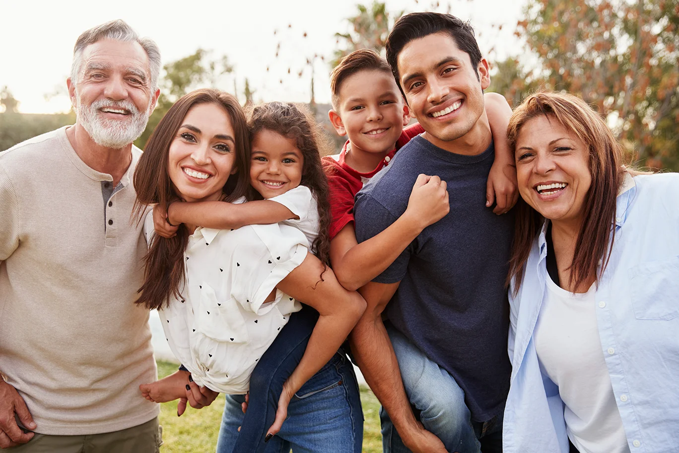 A photo of a Hispanic family