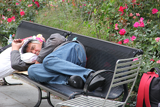 Homeless in Boston stock phot