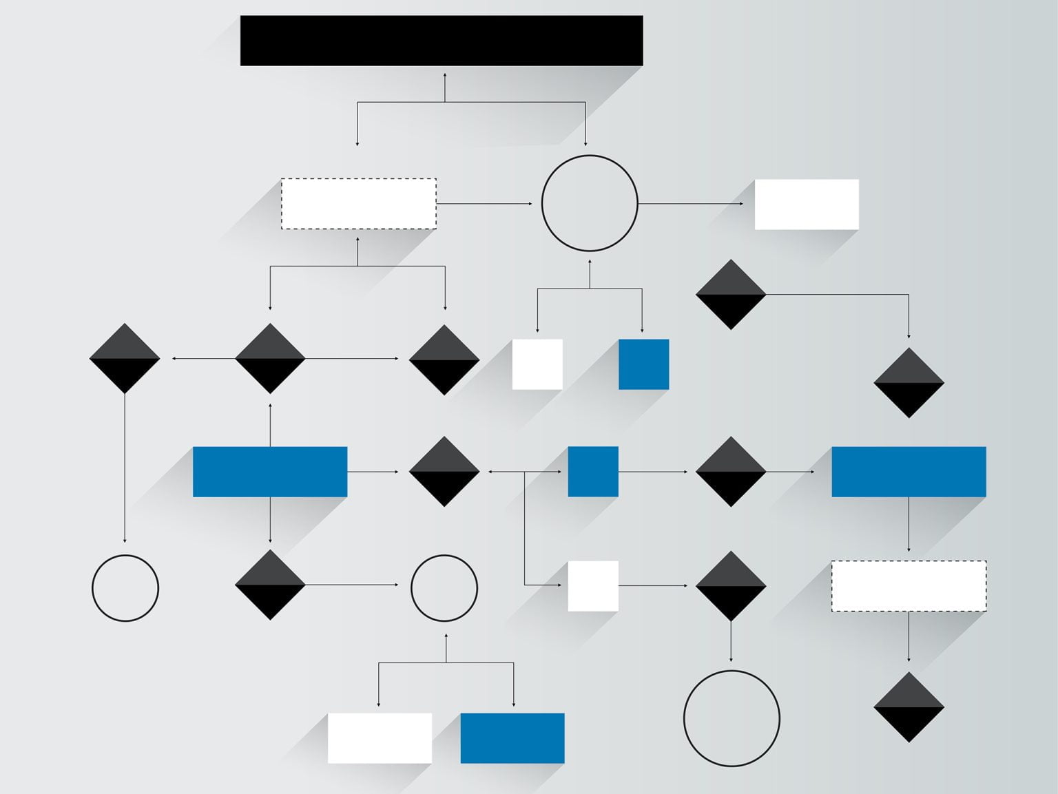 Big flowchart showing presentation infographics element without text