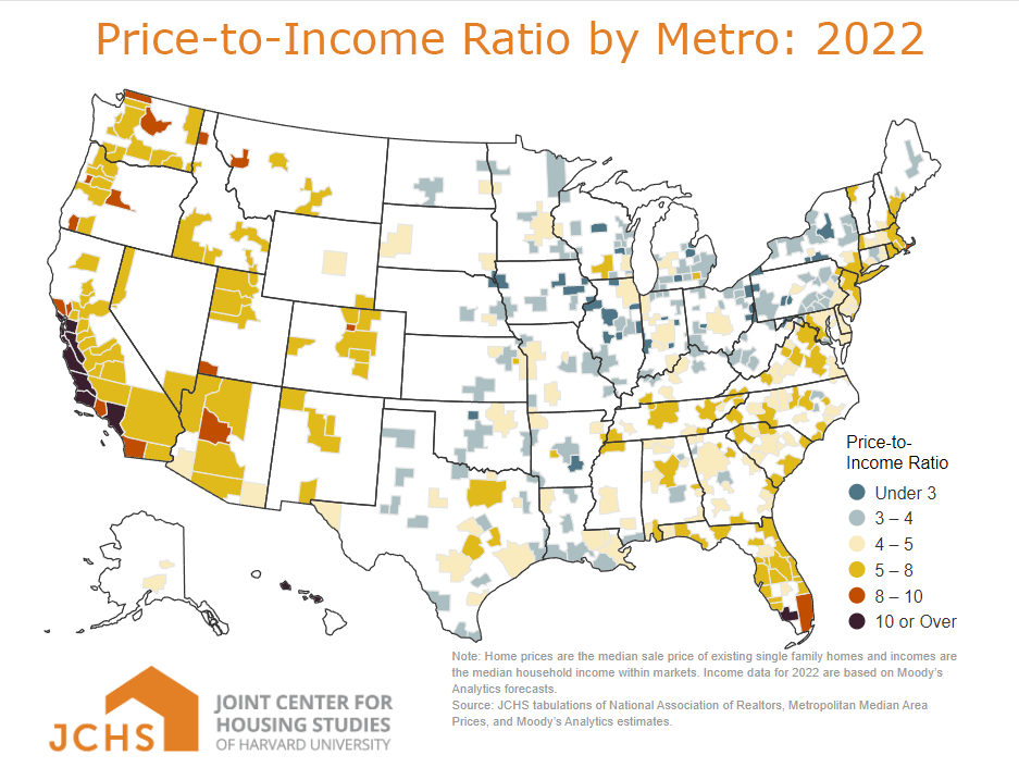 Price to income ratio map