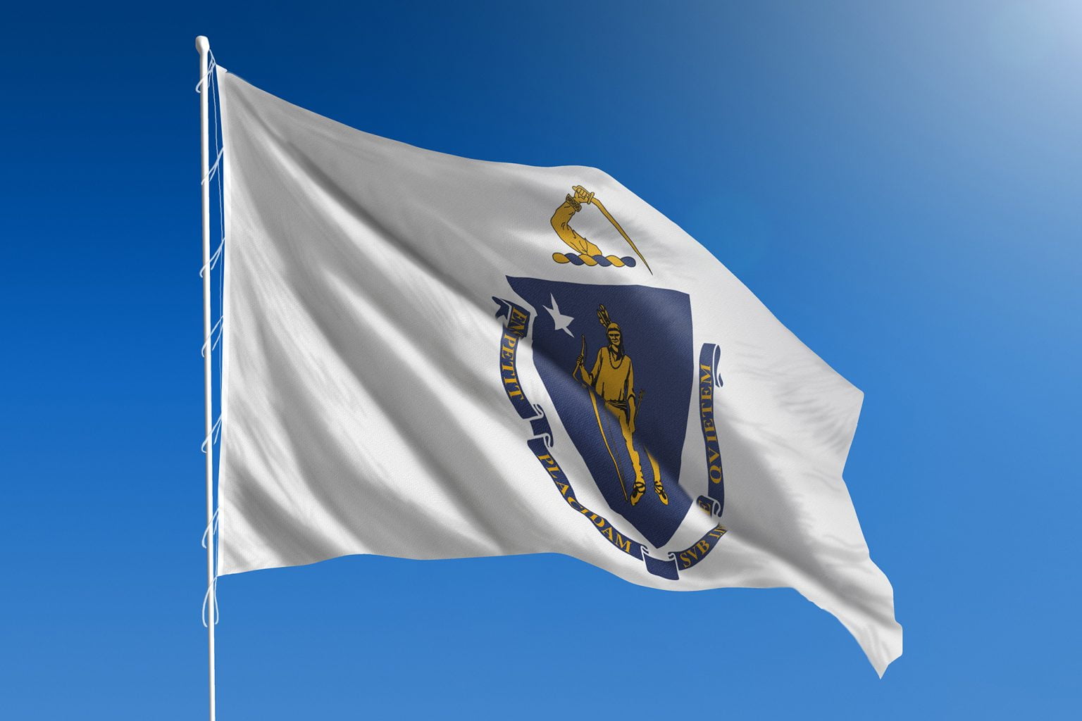 US state flag of Massachusetts