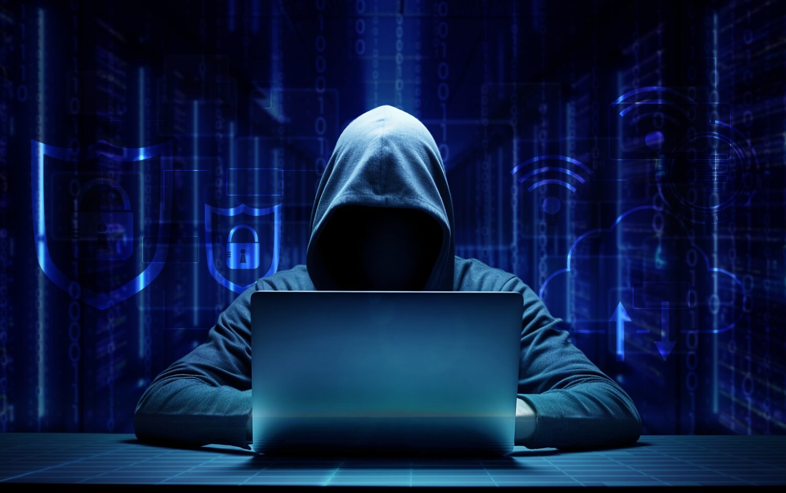 hooded hacker online security image