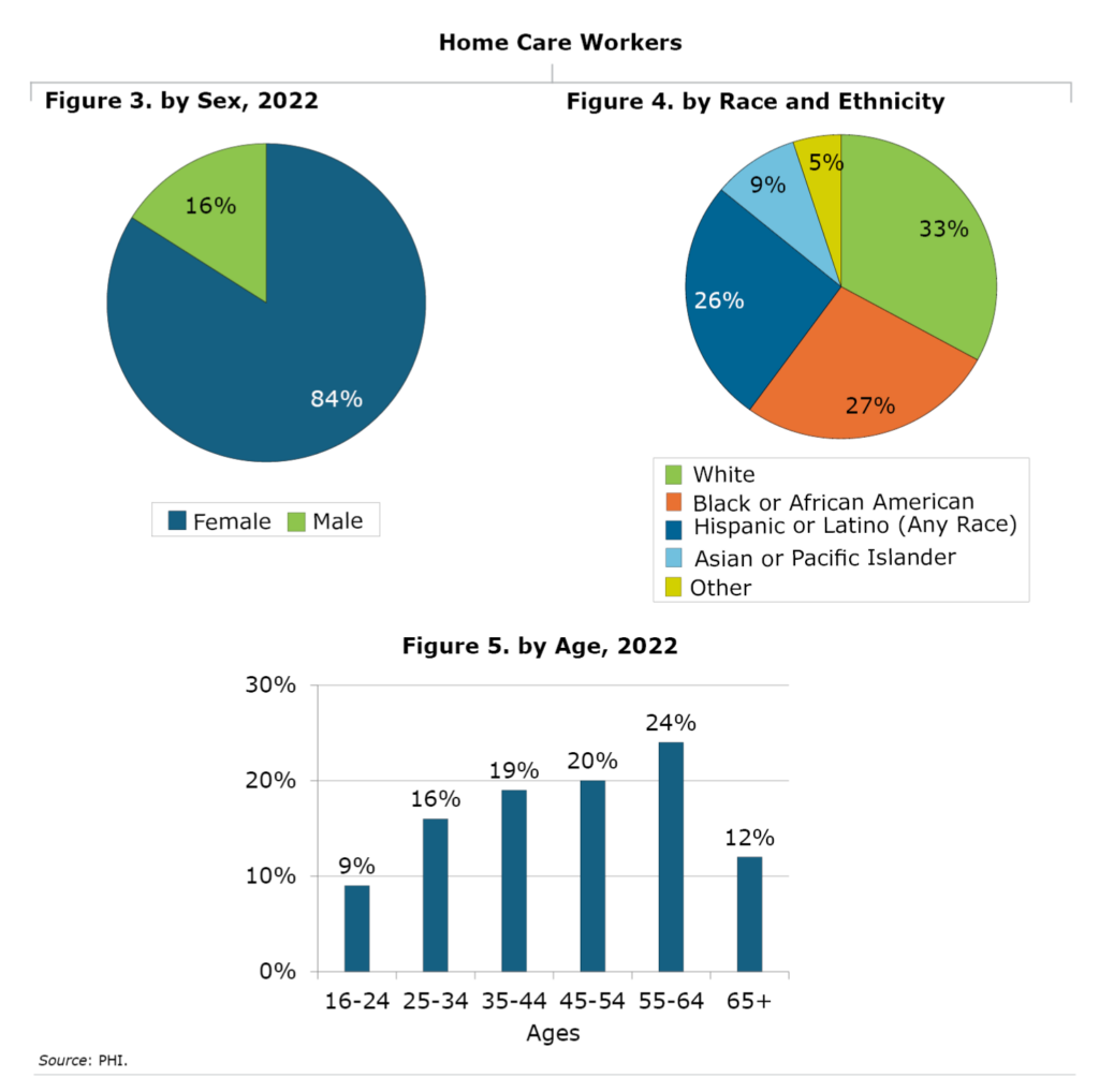 Home care workers by sex, age, race and ethnicity