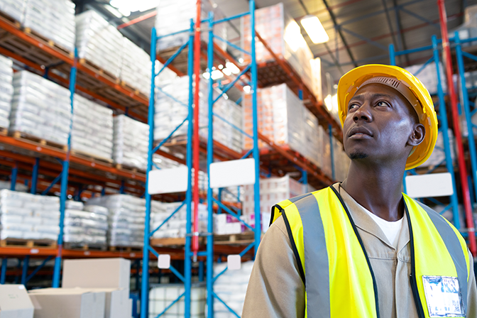 Photo of a warehouse worker