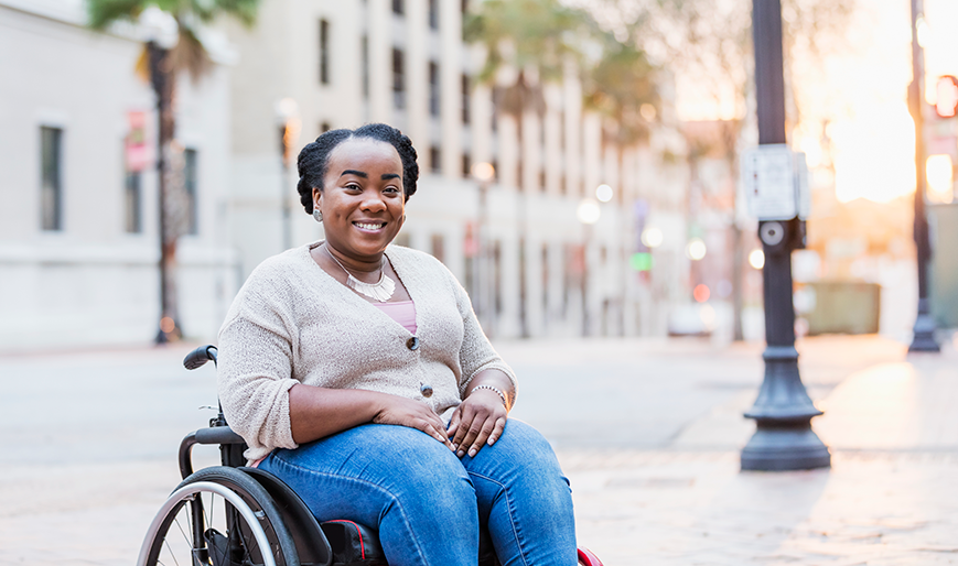 Woman in a wheel chair