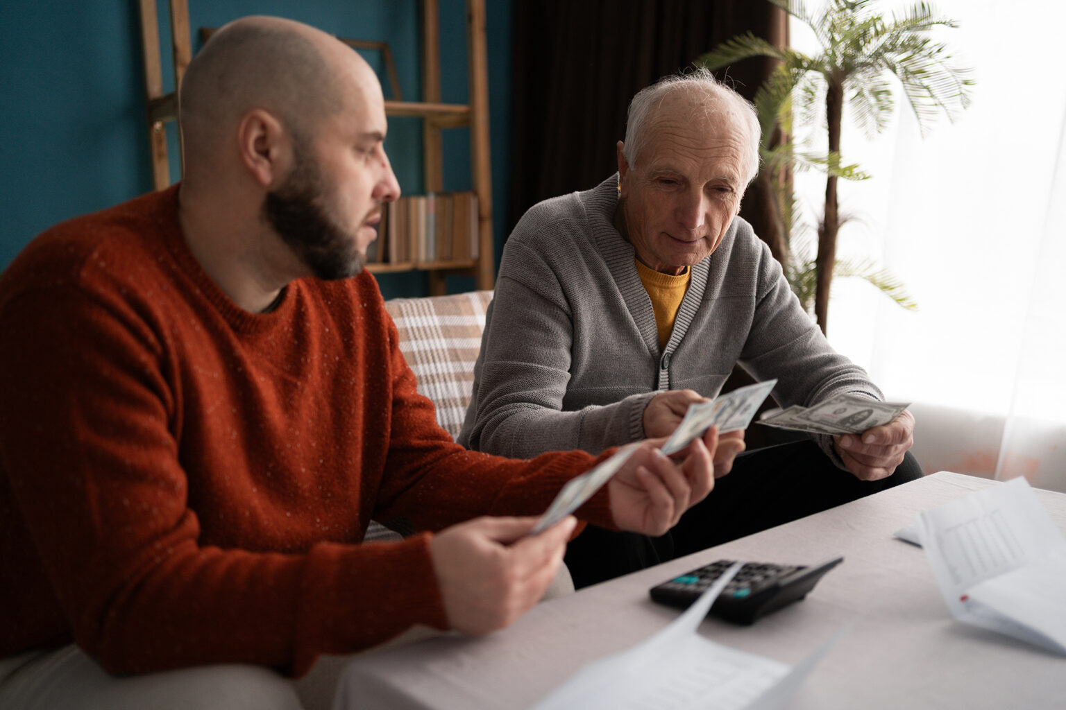 Adult son lends money to elderly father